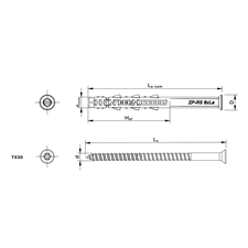 keretrögzítő dübel RS süllyesztett fejjel 8×80mm, 50db