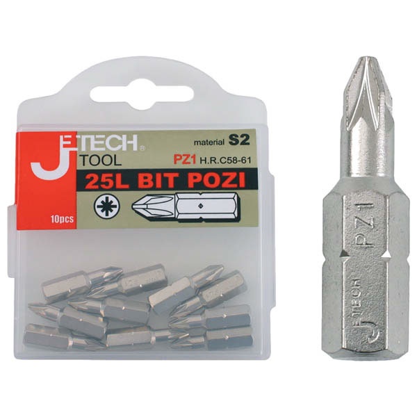 bit 10db, CV., műanyag dobozban; PZ 1×25mm