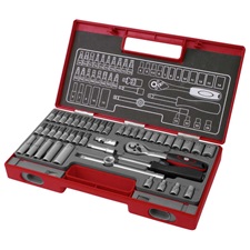 bitdugófej és dugókulcs klt. 1/4", 45db; 61CrV5 FORTUM