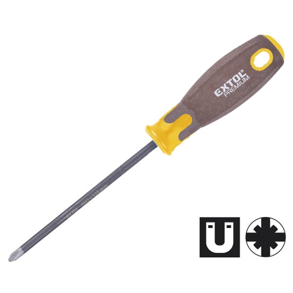 csavarhúzó, PZ, CV., mágneses, SUPERGRIP markolat; PZ2×125mm