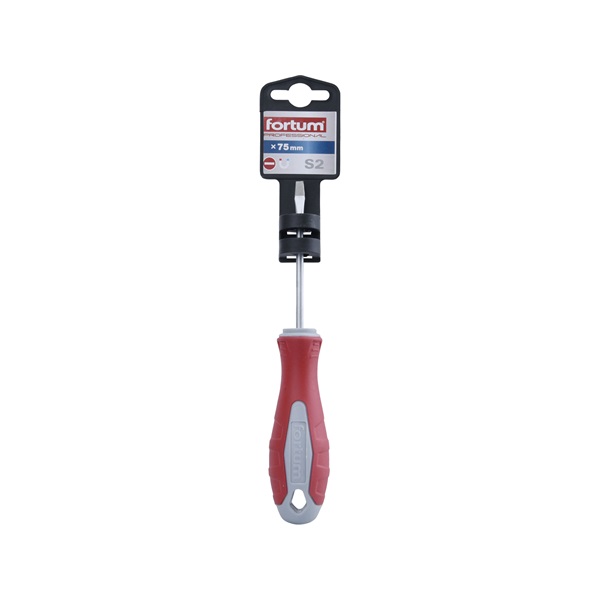 csavarhúzó lapos, S2 acél, mágneses; 3×75mm, FORTUM