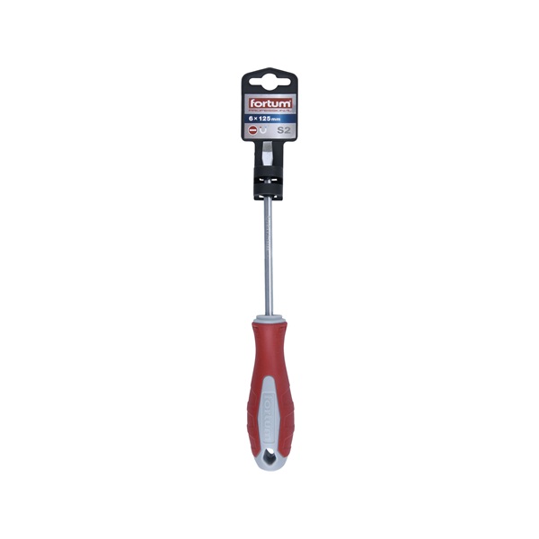 csavarhúzó lapos, S2 acél, mágneses; 6×125mm, FORTUM