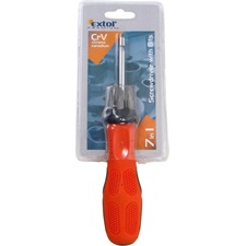 csavarhúzó markolat 6 fejjel ; CV., (-) 4, 5mm, PH1, 2, torx T20, 25, teleszkópos mágneses csavarfelszedővel, max. 340mm