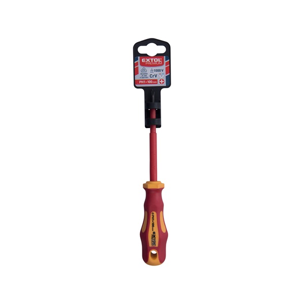 csavarhúzó szigetelt 1000V, PH1×100 mm, CrV., VDE, GS