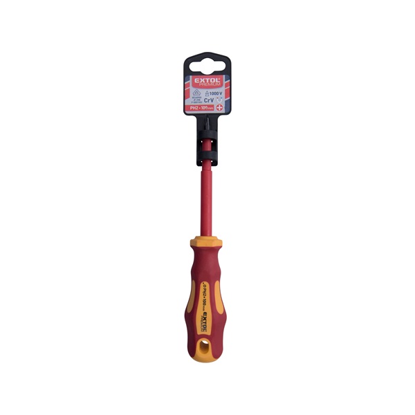 csavarhúzó szigetelt 1000V, PH2×100 mm, CrV., VDE, GS