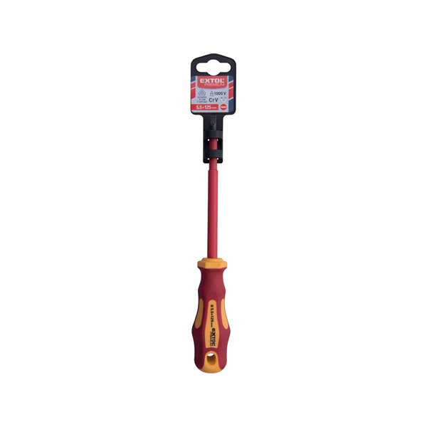csavarhúzó szigetelt 1000V, lapos 5,5×125 mm, CrV., VDE, GS