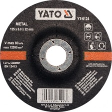 csiszoló korong acélhoz, kék; 125×6,0×22,2mm, max 12200 ford/perc