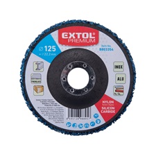 csiszolókorong sarokcsiszolóhoz ("négertárcsa"), 125mm, 14 mm vastagság, üvegszálas hátlap, nylon és szilícium karbid