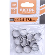 csőbilincs klt. 10db, roppantós, rozsdamentes acél, állítható, 14,6-17,8mm, 3/8"-os légtömlőhöz: 8865145