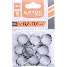 csőbilincs klt. 10db, roppantós, rozsdamentes acél, állítható, 17,8 - 21,0 mm, 1/2"-os légtömlőhöz: 8865146
