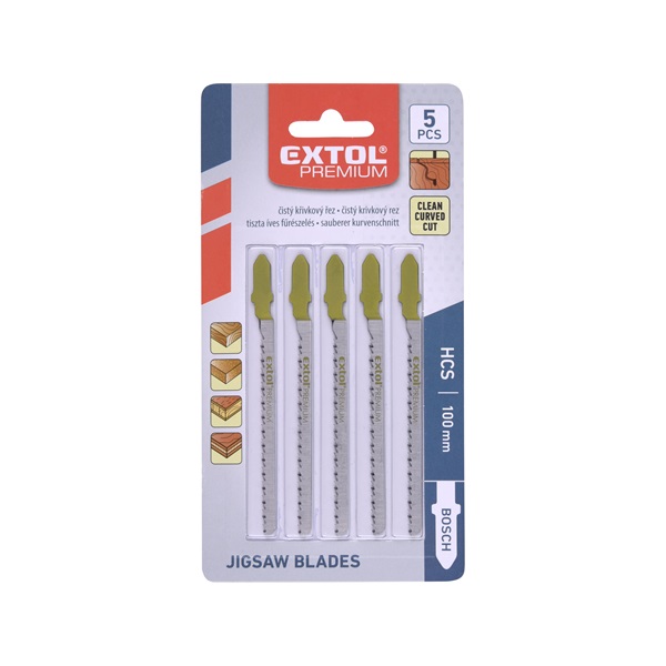 dekopírlap, 5db, Bosch befogás, HCS; 75×4,5×1,5mm, 2,5mm fogtáv, köszörült fogak, egyenes és íves  puhafához, faforgács-