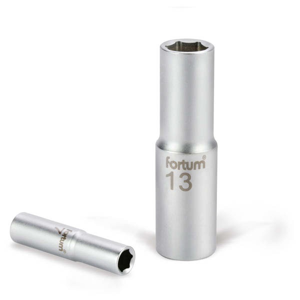 dugófej, hosszított, 1/2",  61CrV5, mattkróm, 77mm hosszú; 21mm