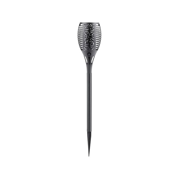 éjszakai, kerti LED lámpa, " lángoló fáklya "napelem+szenzor, Ni-Mh akku, 200mAh, leszúrható, 58cm, 12 db/dob