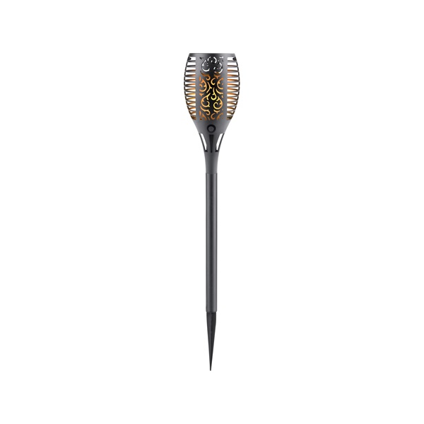 éjszakai, kerti LED lámpa, " lángoló fáklya "napelem+szenzor, Ni-Mh akku, 200mAh, leszúrható, 58cm, 12 db/dob