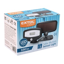 éjszakai készenléti LED lámpa, 0,4W, 16 LED; 100 Lm, napelem+szenzor, beépített Li-ion akkus, 500 mAh, falra szerelhető