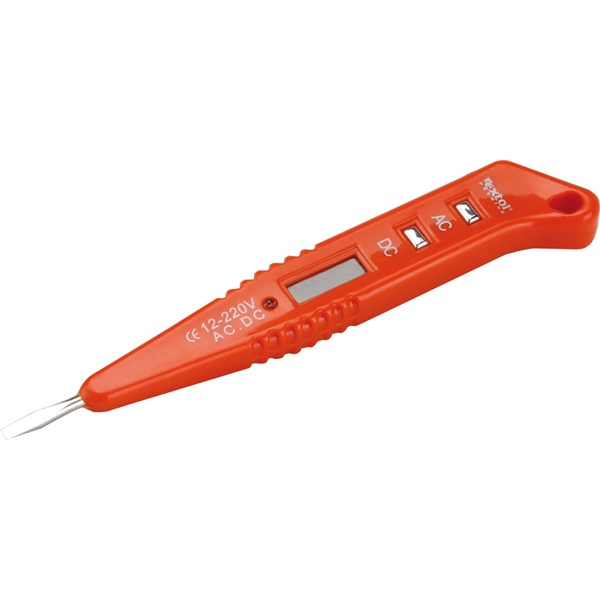 fáziskereső, digitális, 12-220V (12-36-55-110-220V), AC/DC feszültség is mérhető, 146mm, LED fény, CE