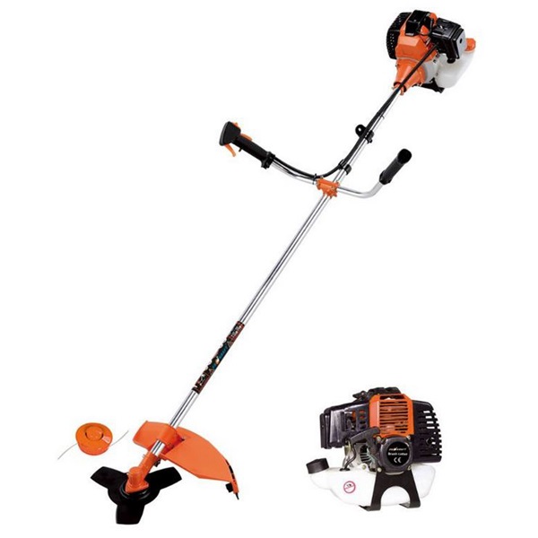 fűkasza, benzinmotoros, 52 cm3, 1600 W;  kétütemű, egyhengeres, 8,6 kg, 114 dB