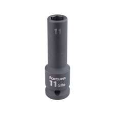 gépi (impakt) dugófej 1/2", 11 mm, L 78 mm, feketített, FORTUM