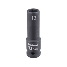 gépi (impakt) dugófej 1/2", 13 mm, L 78 mm, feketített, FORTUM