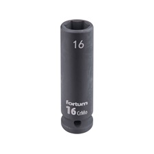gépi (impakt) dugófej 1/2", 16 mm, L 78 mm, feketített, FORTUM