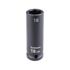 gépi (impakt) dugófej 1/2", 18 mm, L 78 mm, feketített, FORTUM