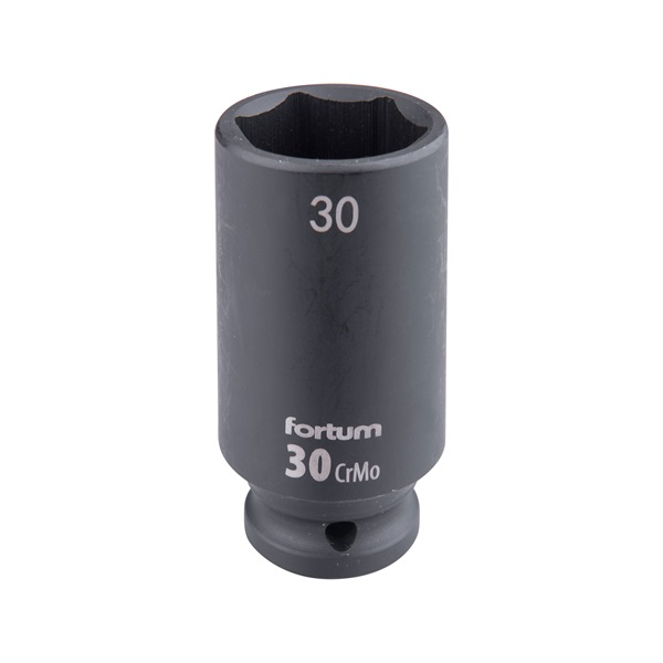 gépi (impakt) dugófej 1/2", 30 mm, L 78 mm, feketített, FORTUM