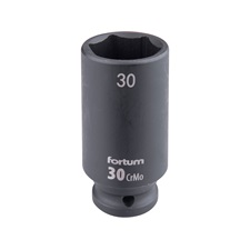 gépi (impakt) dugófej 1/2", 30 mm, L 78 mm, feketített, FORTUM