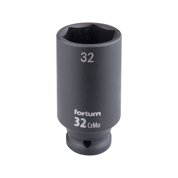 gépi (impakt) dugófej 1/2", 32 mm, L 78 mm, feketített, FORTUM