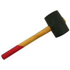 gumikalapács, fa nyéllel; 65mm, 0,9kg