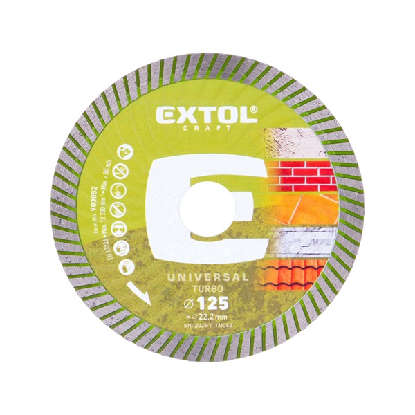 gyémántvágó TURBO; 125×2,0×22,2mm, max.12.200 ford/perc