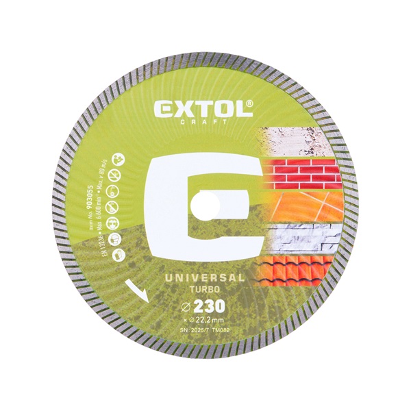 gyémántvágó TURBO; 230×2,6×22,2mm, max.6.600 ford/perc