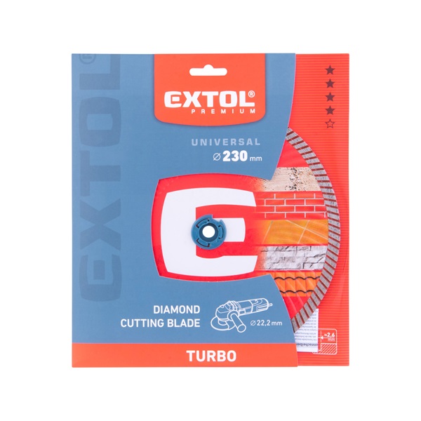gyémántvágó TURBO gránit/kerámia; 230×22,2mm, max.6.600 ford/perc