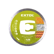 gyémántvágó csempevágáshoz (sima), vizes vágásra; 125×1,8×22,2mm, max.12.200 ford/perc