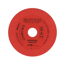 gyémántvágó, extra vékony vágás: 1,2mm vastagság; 115×22,2mm, száraz és vizes vágásra