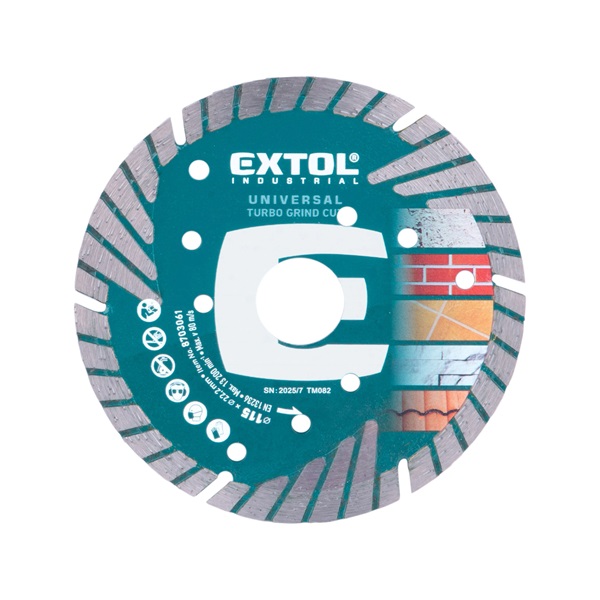 gyémántvágó, ipari korong, TURBO GRIND CUT, gyors vágás; 115×22,2mm, száraz és vizes vágásra