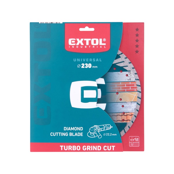 gyémántvágó, ipari korong, TURBO GRIND CUT,  gyors vágás; 230×22,2mm, száraz és vizes vágásra