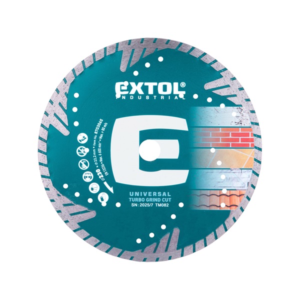 gyémántvágó, ipari korong, TURBO GRIND CUT,  gyors vágás; 230×22,2mm, száraz és vizes vágásra