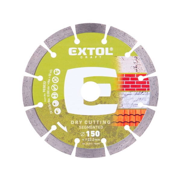 gyémántvágó szegmenses; 150×22,2mm  max.10.000 f/min