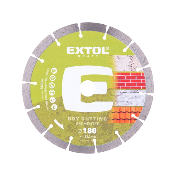 gyémántvágó szegmenses; 180×22,2mm, max.8.600 f/min