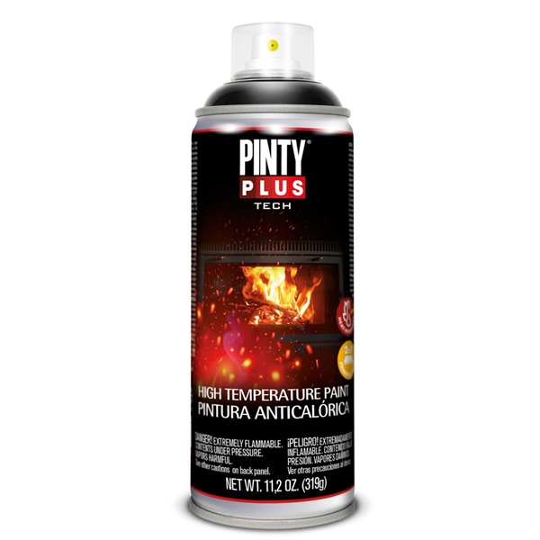 hőálló festék spray fekete, 400ml, Pinty Plus Tech
