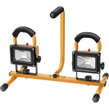 hordozható LED lámpa, 2×10 W, reflektor; 2×800 Lm, IP65, teleszkópos állvánnyal, 230V/50Hz, 2,9 m kábel