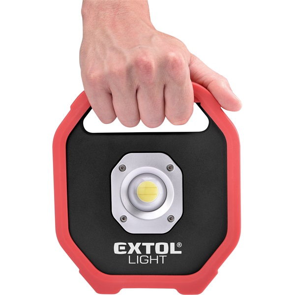 hordozható LED lámpa, elemes reflektor, 10W; 1200 Lm, IP54,  0,67 kg