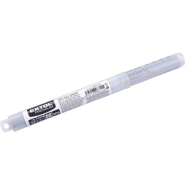 hosszabbító szár központfúróval, M16×300mm hosszúság, SDS MAX befogás, Extol Prémium tégla körkivágókhoz