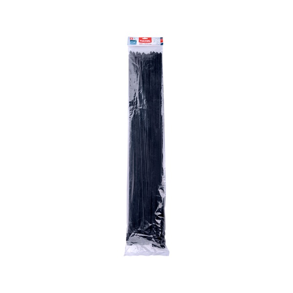 kábelkötegelő 12,0×900mm 50db, fekete nylon; UV-, sav- és lúgálló