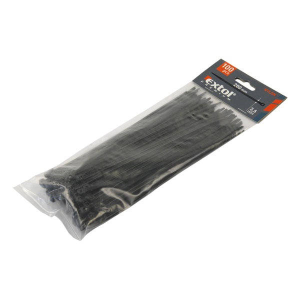 kábelkötegelő 12,0×900mm 50db, fekete nylon; UV-, sav- és lúgálló