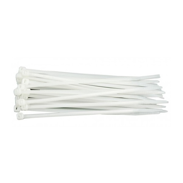 kábelkötegelő 4,8×200mm 100db, fehér nylon