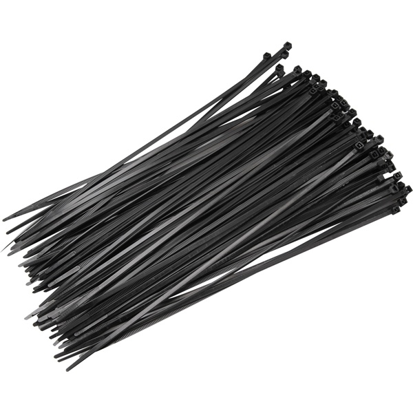 kábelkötegelő 3,6×280mm 50db, fekete nylon;