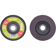 lamellás csiszoló acél, Alu, műa. és fa munkadarabok csiszolására, 125×22mm; P120, kúpos, max.:12.200 ford./perc,EN13743