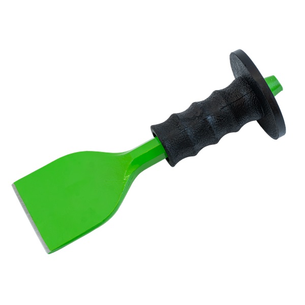 laposvéső, műanyag kézvédővel; 220mm, 100mm széles vágóél (22mm szár), edzett, hőkezelt szénacél