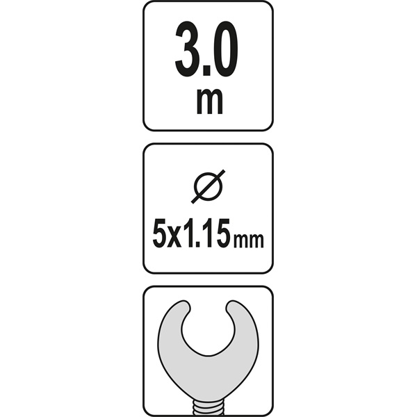 lefolyócső tisztító; 3m, 5mm átmérő